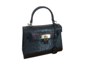 Tas Wanita Kulit Crocodile Motif Original Leather Hitam
