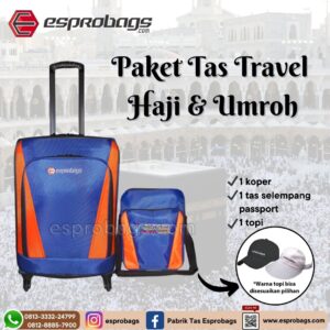 Paket Tas Haji & Umroh Terbaru Tas Trolley Haji dan Umroh Travel Set TRS07